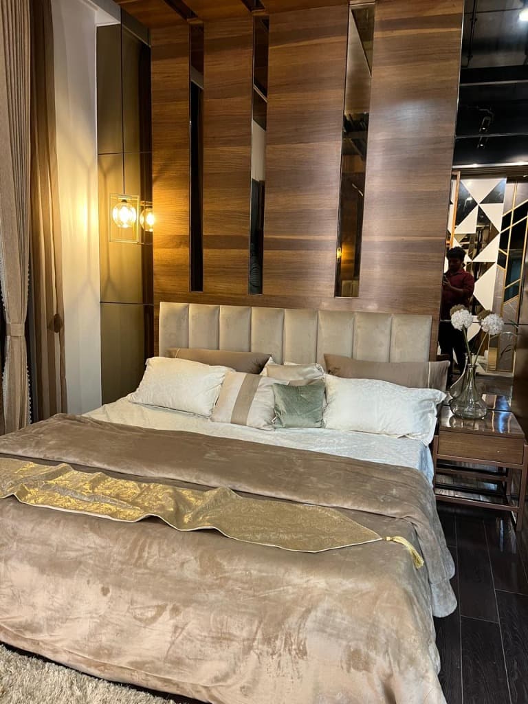 KSM Constructions — Luxury Bedroom with Custom Wood Paneling