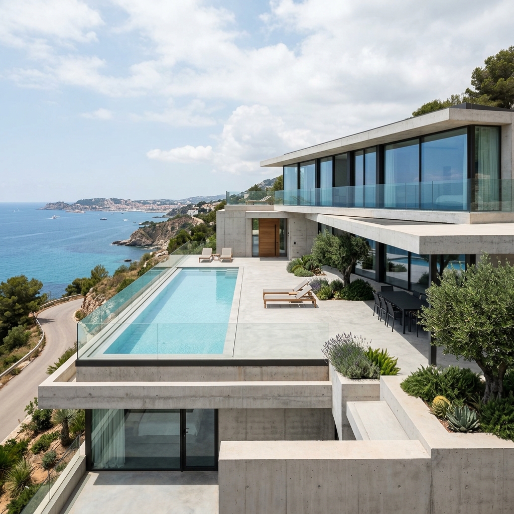 Concrete Villa Architecture Detail